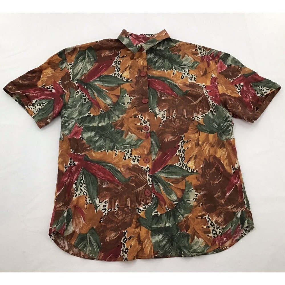 Vintage Act 3 Womens Button Front Short Vintage Top Size Large